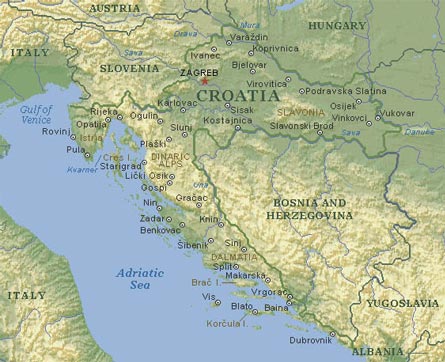 kaart van Kroatie